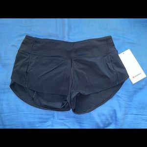 LULULEMON navy speed up shorts 2.5”